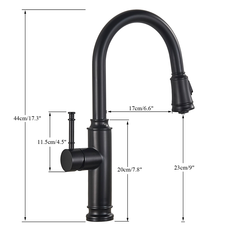 Rozin Matte Black Kitchen Faucet US Hot Sales Pull Out Dual Water Models Spout Kitchen Tap 360 Rotation Hot Cold Water Mixer Tap|Kitchen Faucets|   - AliExpress