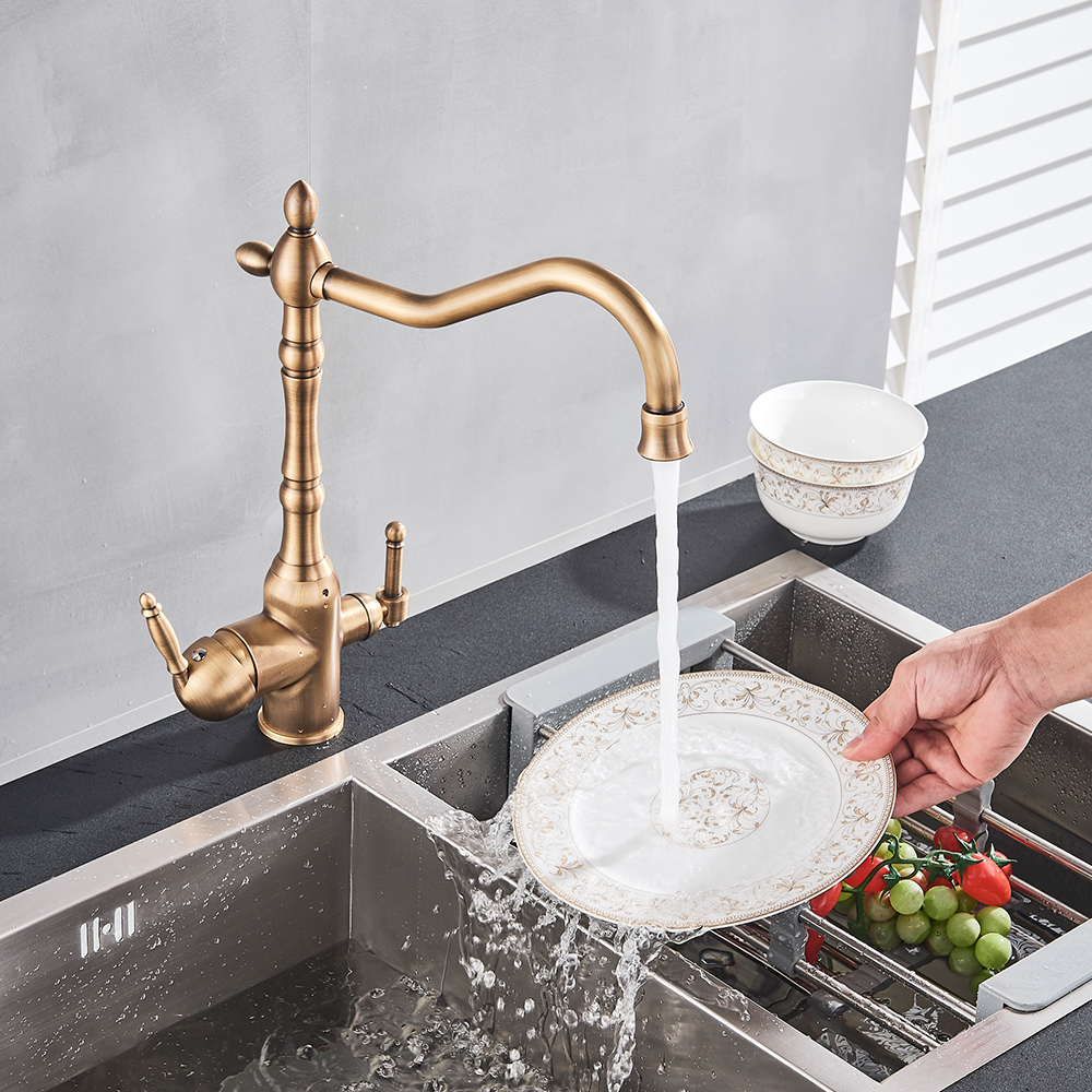 Modern Kitchen Water Filter Faucet Lead Free Water Filtration Faucet Antique Brass Drinking Water Faucet Kitchen Sink Faucet|Kitchen Faucets|   - AliExpress