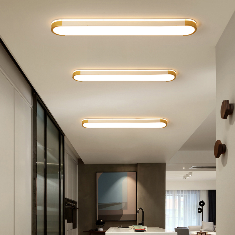 White Black Gold LED Ceiling Light Surface Mount Corridor Balcony Porch Long Panel Lamp Nordic Modern Cloakroom Simple Fixtures|Ceiling Lights|   - AliExpress