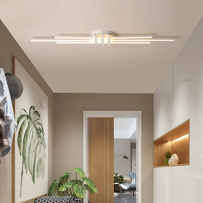 Creative Modern LED Ceiling Light For Bedroom Aisle Corridor Porch Long Panel Lamp Black Or White Simple Acrylic Ceiling Lamps|Ceiling Lights|   - AliExpress