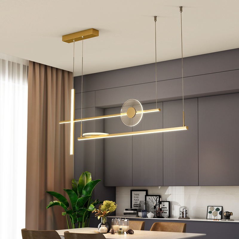 Creative Black/Gold LED Chandelier Modern Nordic Simple Long Hanging Light Dining Living Room Bar Coffee Shop Home Pendant Lamp|Pendant Lights|   - AliExpress