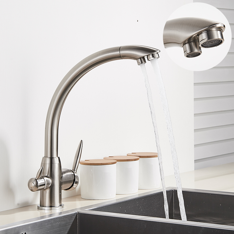 Rozin Swivel Drinking Water Kitchen Faucets Black Pure Water Filter Faucet Double Handle Water Purification Kitchen Mixer Tap|kitchen faucet|water kitchenkitchen drinking water faucet - AliExpress