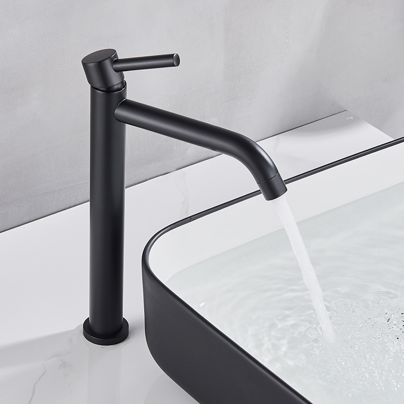 Rozin Matte Black Basin Faucet 4 colors Deck Mounted Single Handle Bathroom Mixer Crane Chrome Tall Hot Cold Water Mixer Taps|Basin Faucets|   - AliExpress