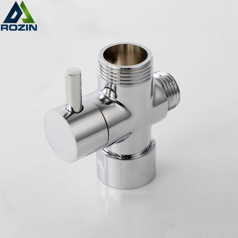 Chrome T adapter Diverter Valve 3 Ways Switch Valve For Bath Toilet Bidet Sprayer Shower Head|Pipe Fittings|   - AliExpress