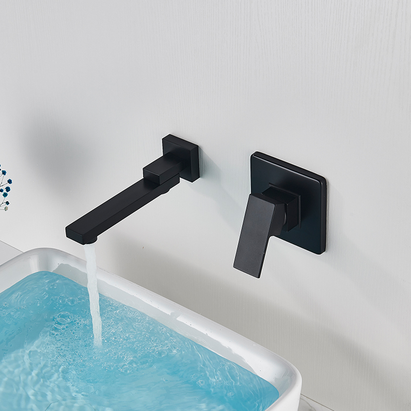 Rozin Two Hole Wall Mount Basin Faucet Matte Black Swivel Spout Bathroom Faucet Solid Brass Bathroom Sink Hot Cold Mixer Taps|mixer taps|basin faucetbrass bathroom - AliExpress