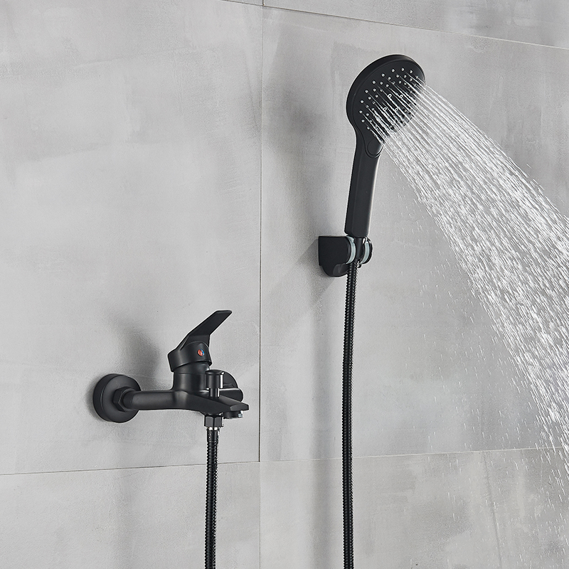 Matte Black Shower Faucets Wall Mount Bathroom Shower Faucets Bathtub Faucet Mixer Tap Shower Mixer Valve Control Valve|Faucet Cartridges|   - AliExpress