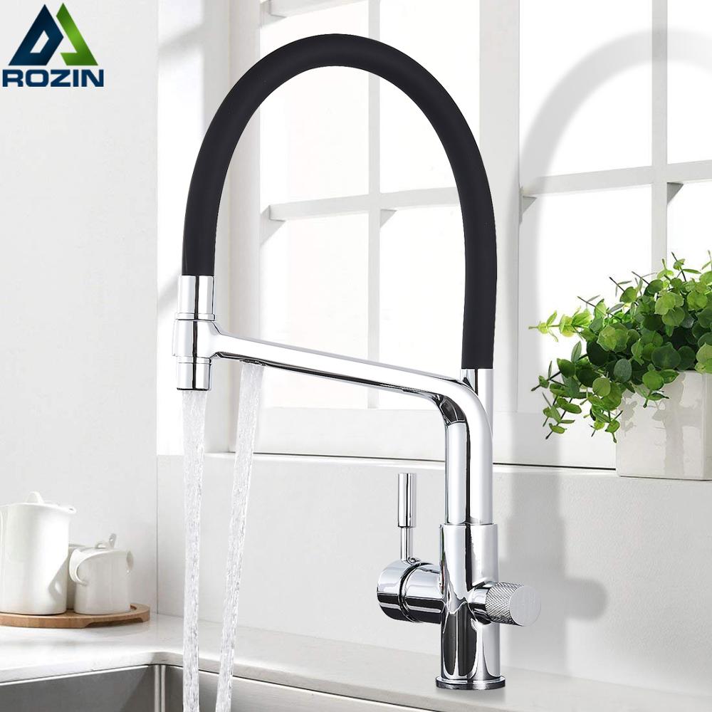 Chrome kitchen purifier Faucet kitchen water taps mixer sink faucet filter taps White deck mounted purifier black sink mixers|Kitchen Faucets|   - AliExpress