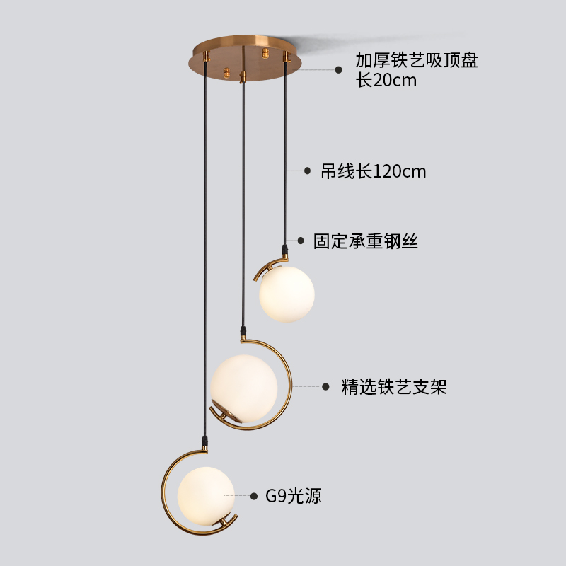 Gold Or Black LED Pendant Light G9 Three Heads Modern Simple Glass Ball Hanging Lamp For Dining Room Bedroom Restaurant Coffee|Pendant Lights|   - AliExpress