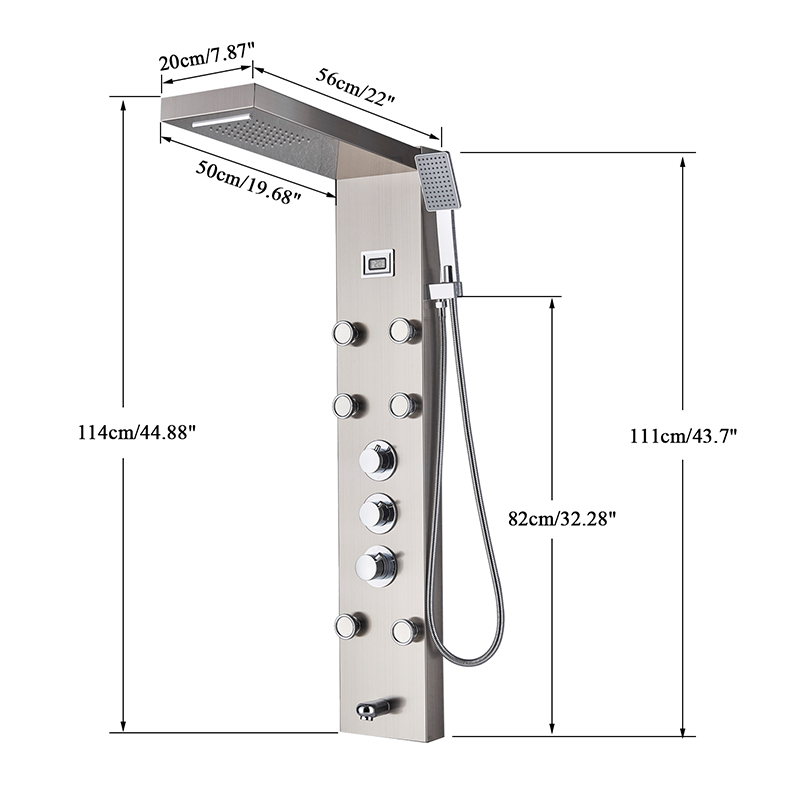 Thermostatic Rainfall Shower Panel Faucet Body Massage System Stainless Steel Shower Column Tap Digital Temperature Screen|shower panel|rainfall shower panelrainfall shower - AliExpress