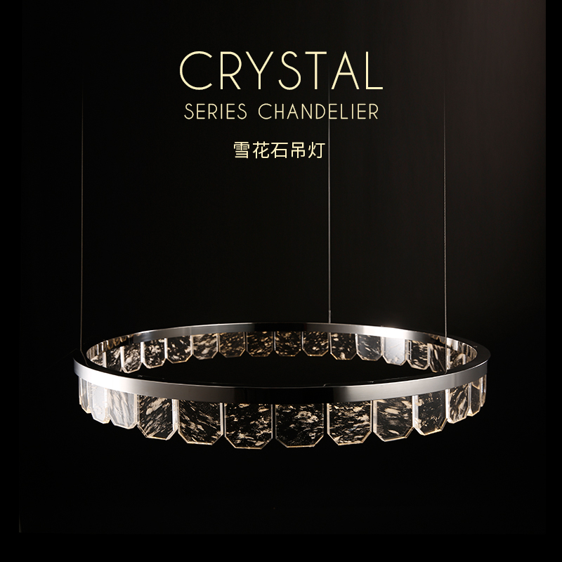 Luxury Crystal Chandelier Modern Dining Living Room Round Art LED Pendant Lamp Stainless Steel Bedroom Home Simple Hanging Light|Pendant Lights|   - AliExpress