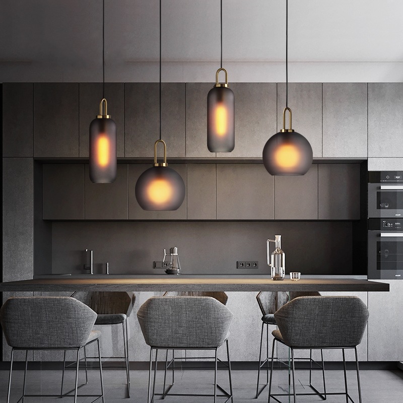 Modern LED pendant lights Round Glass Ball hanging lamp Single head suspension luminaire Living Room restaurant Bedroom fixtures|Pendant Lights|   - AliExpress