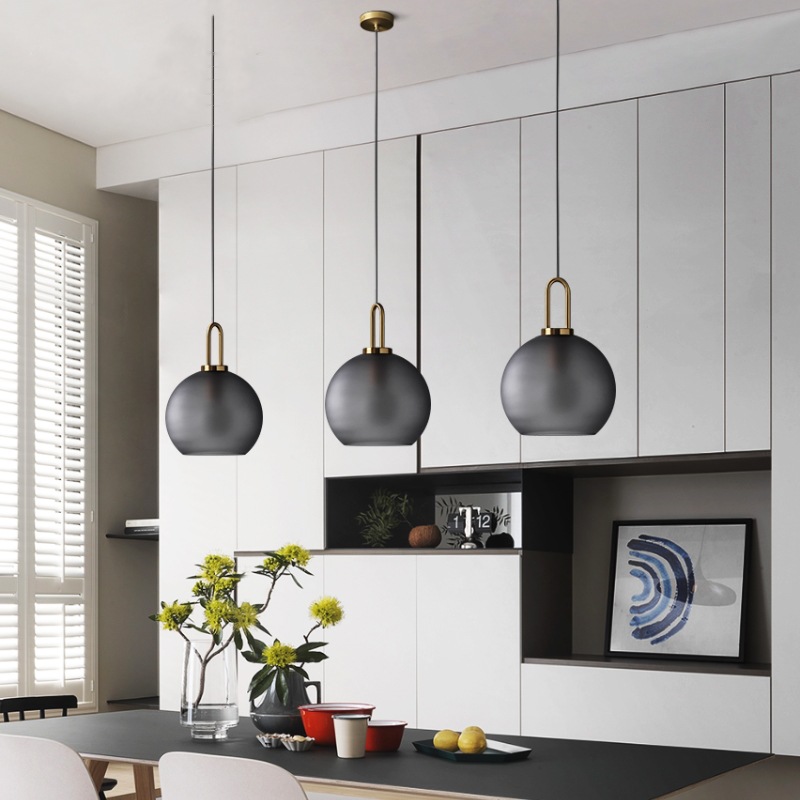 Modern LED pendant lights Round Glass Ball hanging lamp Single head suspension luminaire Living Room restaurant Bedroom fixtures|Pendant Lights|   - AliExpress