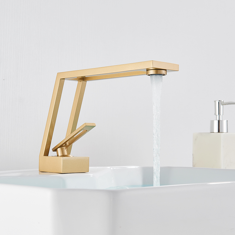 Rozin Nordic Style Basin Faucet Square Hollow Carved Design Brushed Gold Bathroom Sink Faucets Deck Mounted Cold Hot Mixer Tap|soap molding|box kitsoap glove - AliExpress