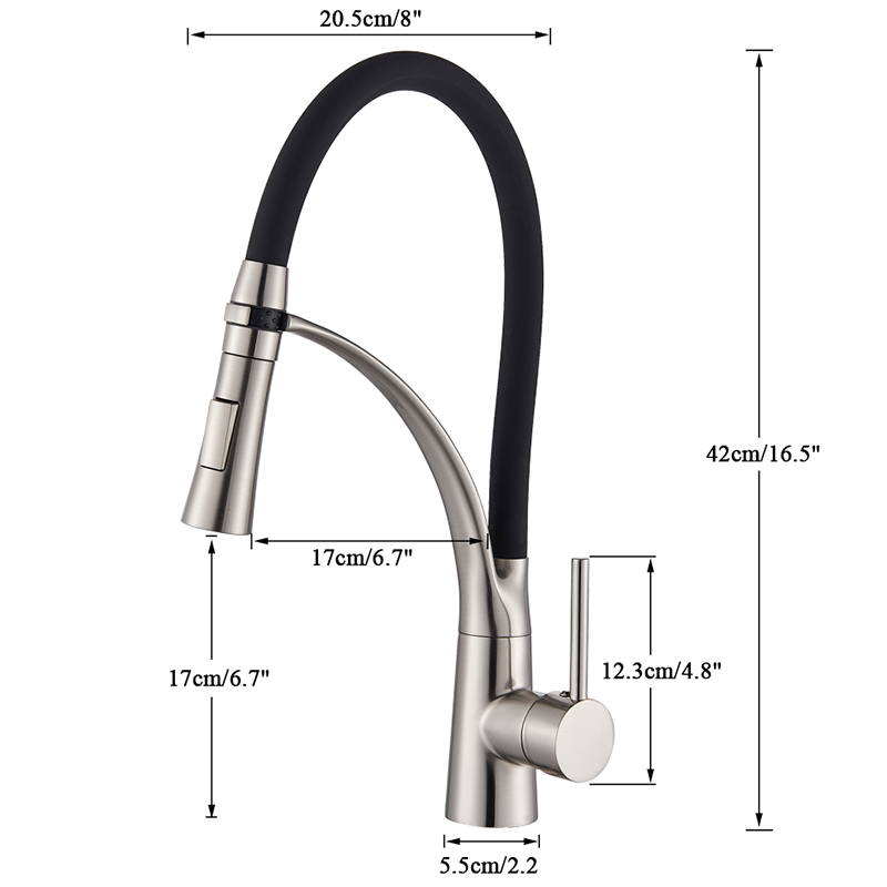 Deck Mount Black Hose Chrome Kitchen Faucet Single Handle Stream Sprayer Kitchen Mixer Taps Hot Cold Water Pull Down Mixer Crane|kitchen faucet|kitchen mixer tapskitchen mixer - AliExpress