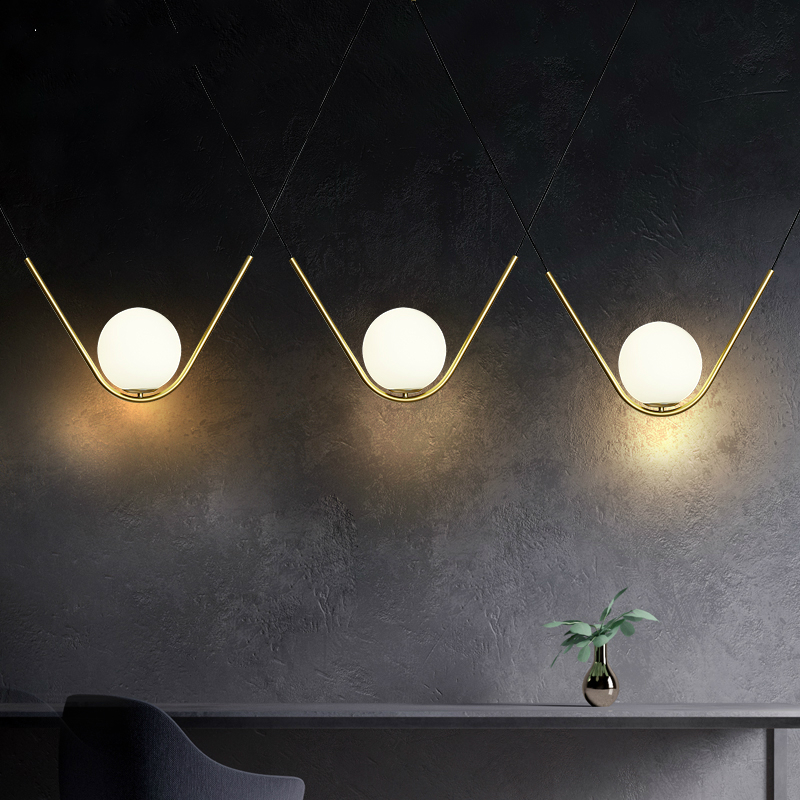 Creative LED Pendant Lights Glass Ball Dining Room Bedside Hotel Lighting Hanging Fixtures Black Gold Iron Body G9 Pendant Lamp|Pendant Lights|   - AliExpress