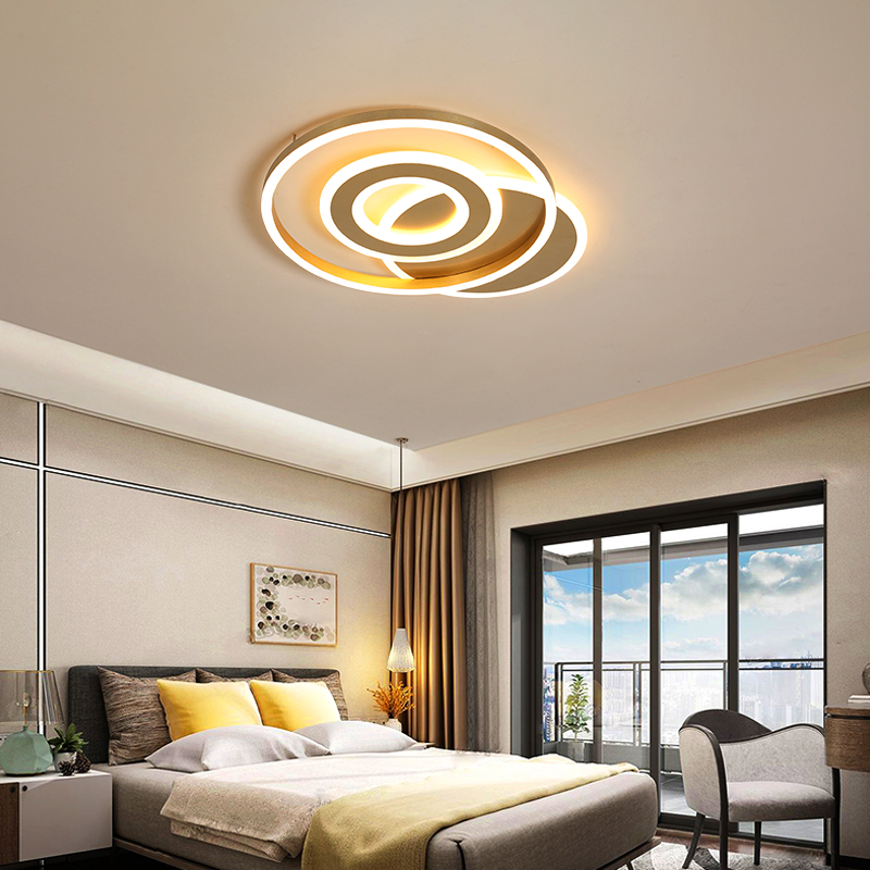 Gold Modern LED Ceiling Light Round Square Simple Surface Mount Ceiling Lamp With Remote Control For Living Dining Room Bedroom|Ceiling Lights|   - AliExpress