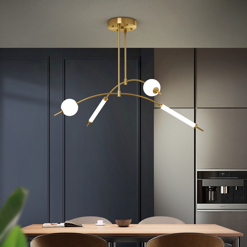 Modern Copper Luxury LED Chandelier Ligthing  Dining Living Room Nordic Creative Hanginng Lamp Study Bedroom Lobby Deco Fixtures|Chandeliers|   - AliExpress