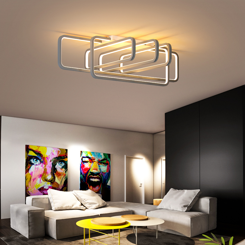 Remote Dimming LED Ceiling Lights 58W 78W Gold/Black/Gray Aluminum Ceiling Lamp For Dining Living Room Indoor Home Decoration|Ceiling Lights|   - AliExpress