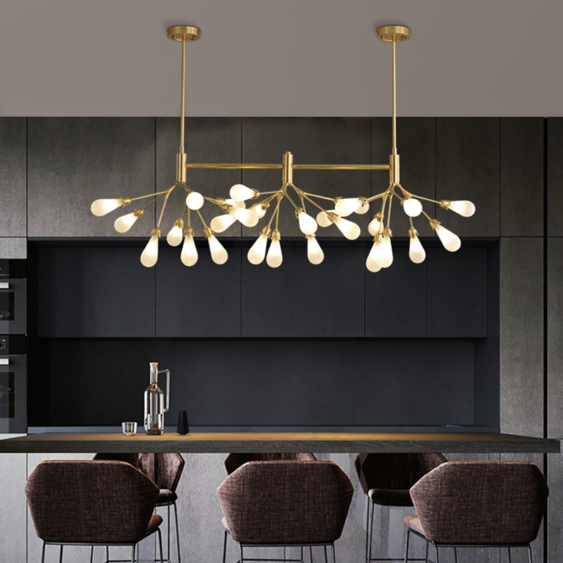 Nordic Copper Luxury LED Chandelier Lighting Firefly Dining Living Room Creative Hanging Lamp Modern Bedroom Home Deco Fixtures|Chandeliers|   - AliExpress