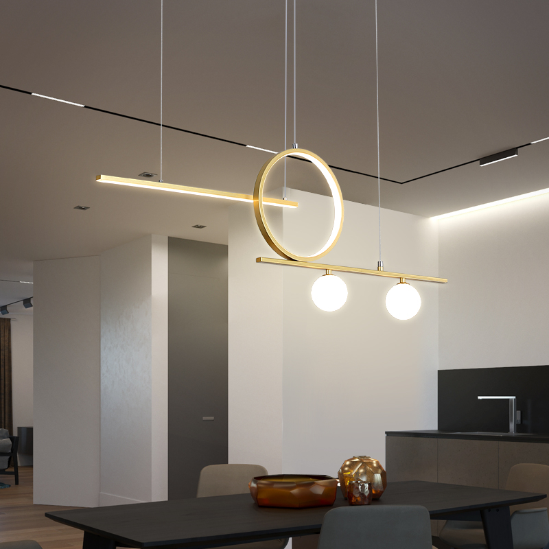 Black/White/Gold Modern Chandelier For Restaurant Coffee Shop Long Hanging Light Dining Living Room Glass Ball LED Pendant Lamp|Pendant Lights|   - AliExpress