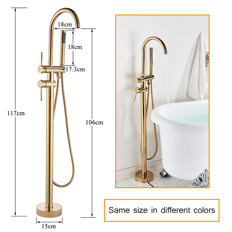 rozin Black Floor Standing Bathtub Faucet 7 Colors Free Standing Bathroom Shower Faucet Swivel Spout Cold Hot Water Mixer Tap|faucet screen|tap wrenchfaucet tap - AliExpress