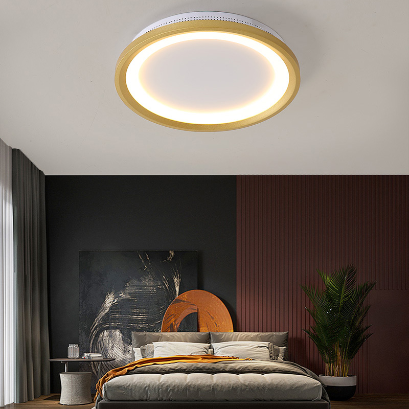 Remote Dimming LED Ceiling Light Acrylic Simple Gold Or White Modern Round Panel Lamp For Dining Living Room Kitchen Home Deco|Ceiling Lights|   - AliExpress