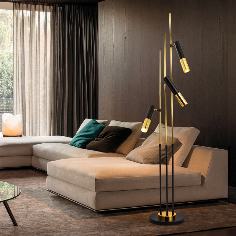 Black Plus Gold LED Floor Lamp Living Room Restaurant Bedroom Standing Lighting Postmodern Simple Floor Lighting AC 90V To 260V|Floor Lamps|   - AliExpress