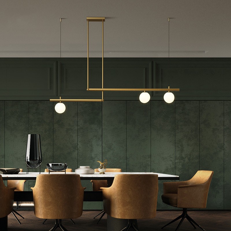 Copper Luxury LED Pendant Light Nordic Dining Room Black Or Gold Long Hanging Lamp Coffee Bar Restaurant Glass Ball G4 Fixtures|Pendant Lights|   - AliExpress