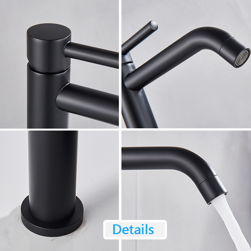 Rozin Matte Black Basin Faucet 4 colors Deck Mounted Single Handle Bathroom Mixer Crane Chrome Tall Hot Cold Water Mixer Taps|Basin Faucets|   - AliExpress