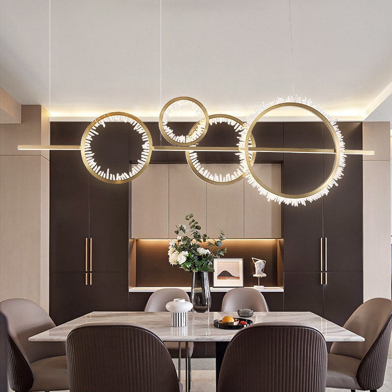 Crystal Luxury LED Pendant Light For Dining Living Room Bar Coffee Shop Long Hanging Lamp Postmodern Circle Creative Fixtures|Pendant Lights|   - AliExpress