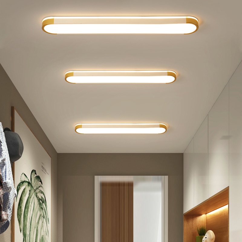 White Black Gold LED Ceiling Light Surface Mount Corridor Balcony Porch Long Panel Lamp Nordic Modern Cloakroom Simple Fixtures|Ceiling Lights|   - AliExpress