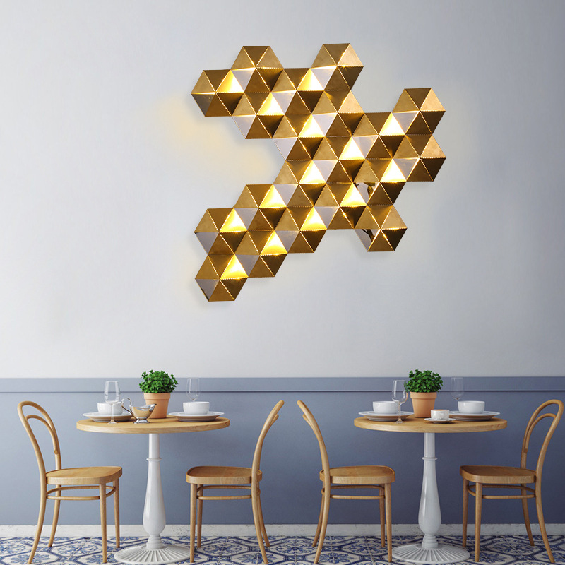 Post modern Golden LED wall lamp Novelty Creative Stainless steel Lighting Restaurant bedroom living room bedside sconces|LED Indoor Wall Lamps|   - AliExpress