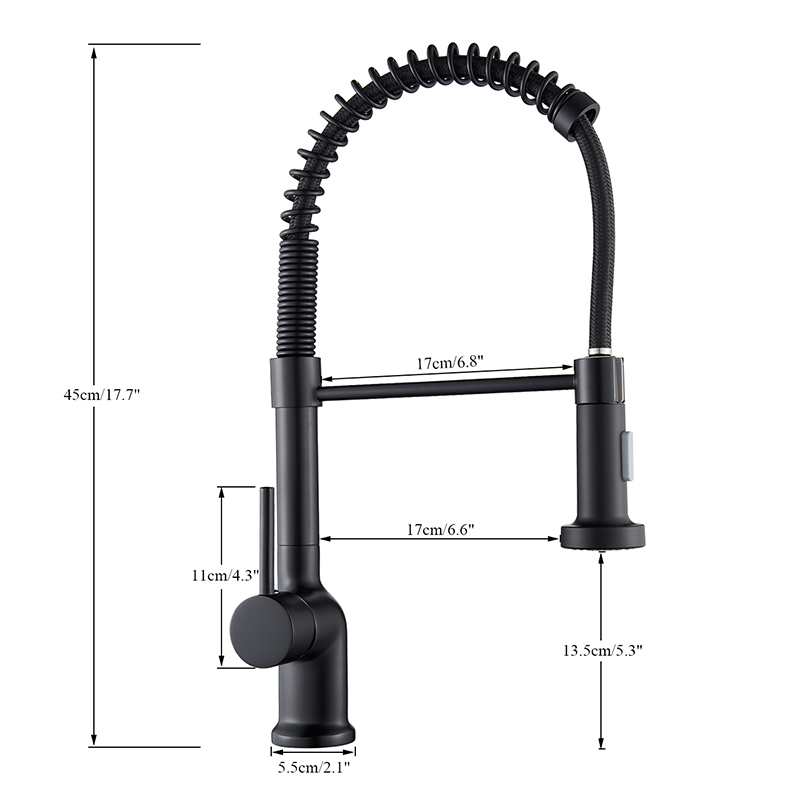 Rozin Black Gold Kitchen Faucet 3 Colors Deck Mounted 360 Degree Rotation grifo Pull Down Kitchen Sink Hot Cold Water Mixer Taps|Kitchen Faucets|   - AliExpress