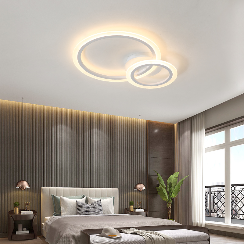 Living Room LED Ceiling Light Acrylic Round Rings Bedroom Kitchen Panel Lamp Simple Modern Indoor Fixtures With Remote Control|Ceiling Lights|   - AliExpress