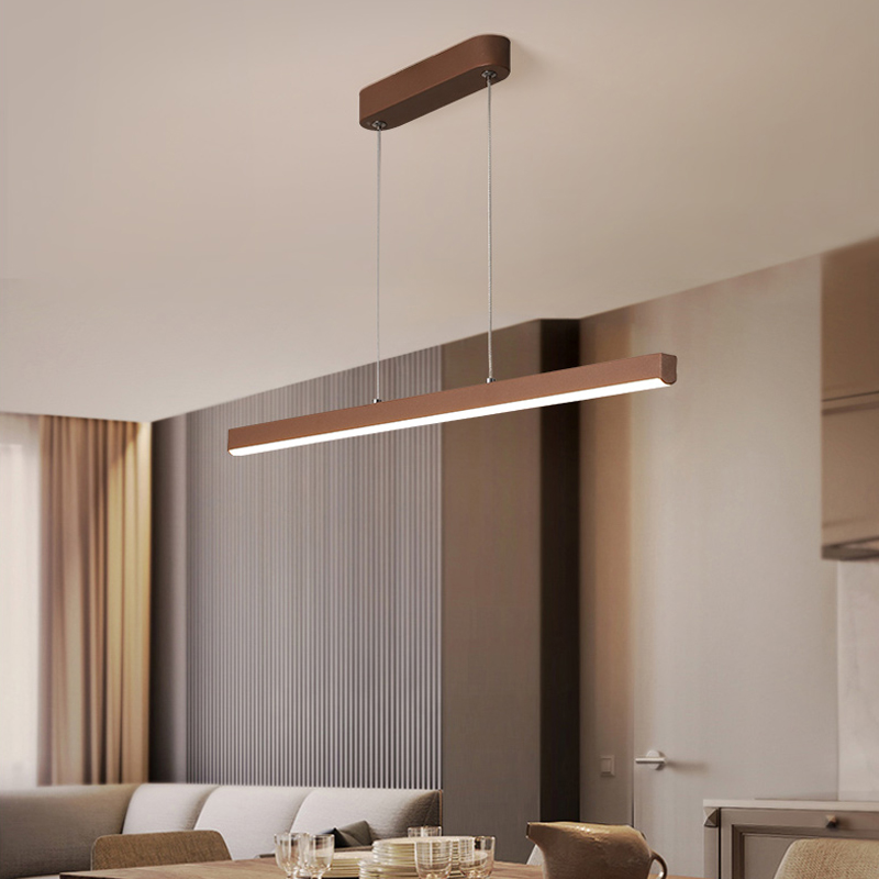 Nordic LED Chandelier Lighting For Dining Room Bar Coffee Shop Long Hanging Light Reataurant Office Modern Brown Pendant Lamp|Pendant Lights|   - AliExpress