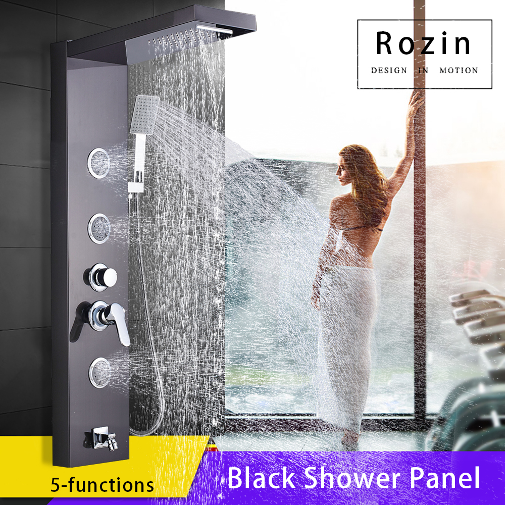 Brushed Nickel Shower Panel Shower Column Wall Mounted Rain Waterfall Shower Faucet Tower Single Handle Mixer Faucet|wall backdrop|wall abstractwall mount make up mirror - AliExpress