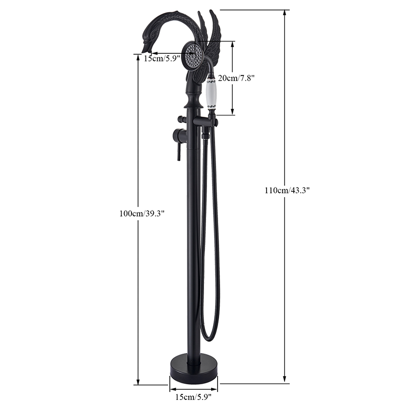 Black Bronze Free Standing Bathroom Bathtub Faucet Brass Handheld Shower Single Handle Tub Mixer Taps Floor Mounted Bath Tub Set|Shower Faucets|   - AliExpress