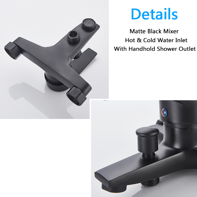 Matte Black Shower Faucets Wall Mount Bathroom Shower Faucets Bathtub Faucet Mixer Tap Shower Mixer Valve Control Valve|Faucet Cartridges|   - AliExpress