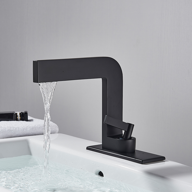 Rozin Matte Black Basin Faucets Modern Minimalism Brass Bathroom Faucet Deck Mount Vessel Sink Crane Cold Hot Water Mixer Tap|Basin Faucets|   - AliExpress