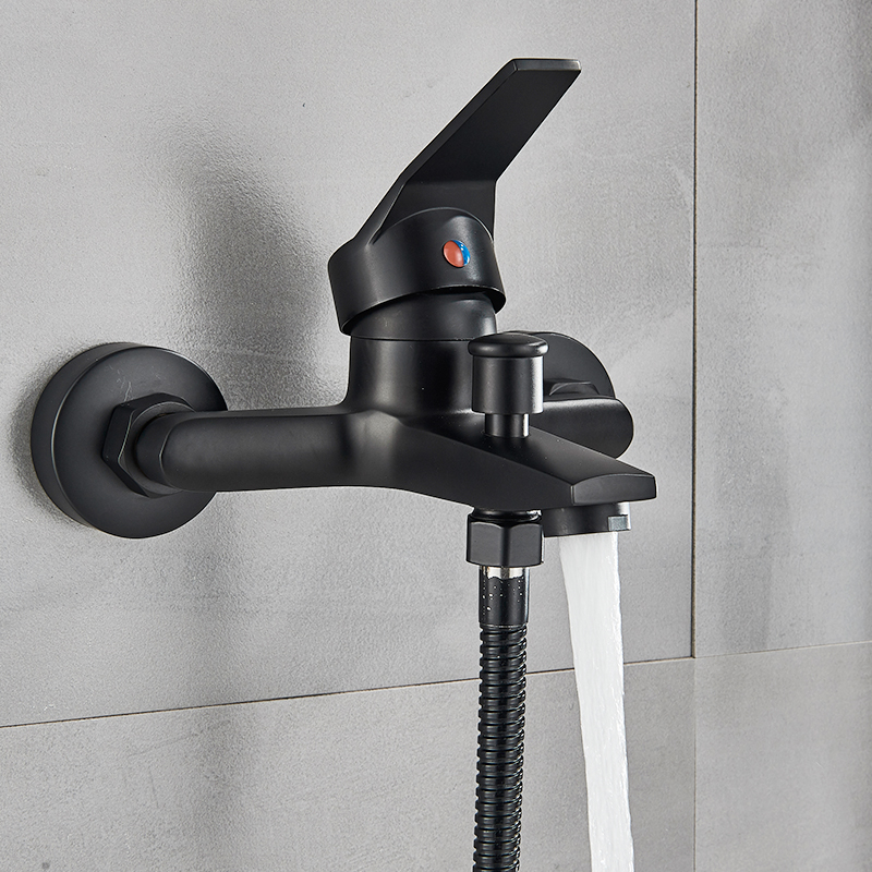 Matte Black Shower Faucets Wall Mount Bathroom Shower Faucets Bathtub Faucet Mixer Tap Shower Mixer Valve Control Valve|Faucet Cartridges|   - AliExpress