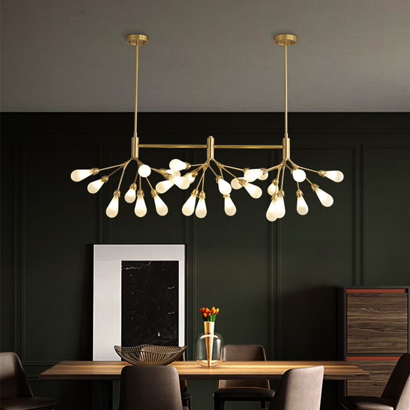 Nordic Copper Luxury LED Chandelier Lighting Firefly Dining Living Room Creative Hanging Lamp Modern Bedroom Home Deco Fixtures|Chandeliers|   - AliExpress