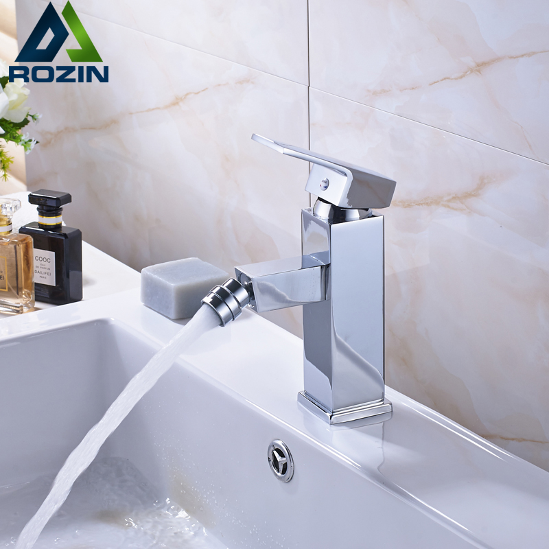 Polished Chrome Single Lever Bathroom Bidet Faucet Deck Mounted Square Mixer Taps Women use Faucet|polish chrome|mixer tapsdeck mounted - AliExpress