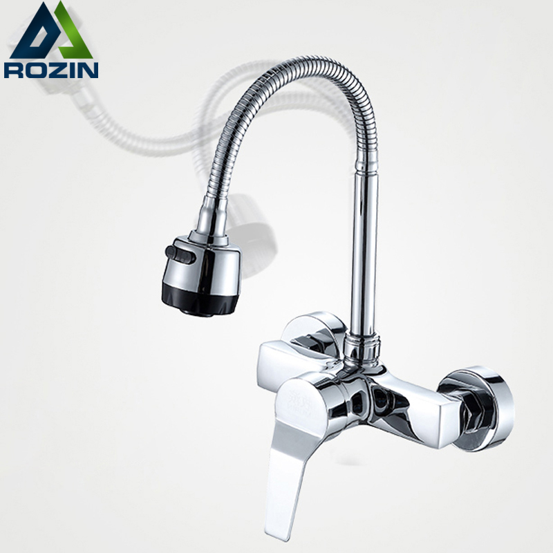 Free Shipping Stream Spray Bubbler Bathroom Kitchen Faucet Wall Mounted Dual Hole Hot and Cold Water Flexible Pipe Kitchen Mixer|kitchen mixer|kitchen faucet wallkitchen faucet - AliExpress