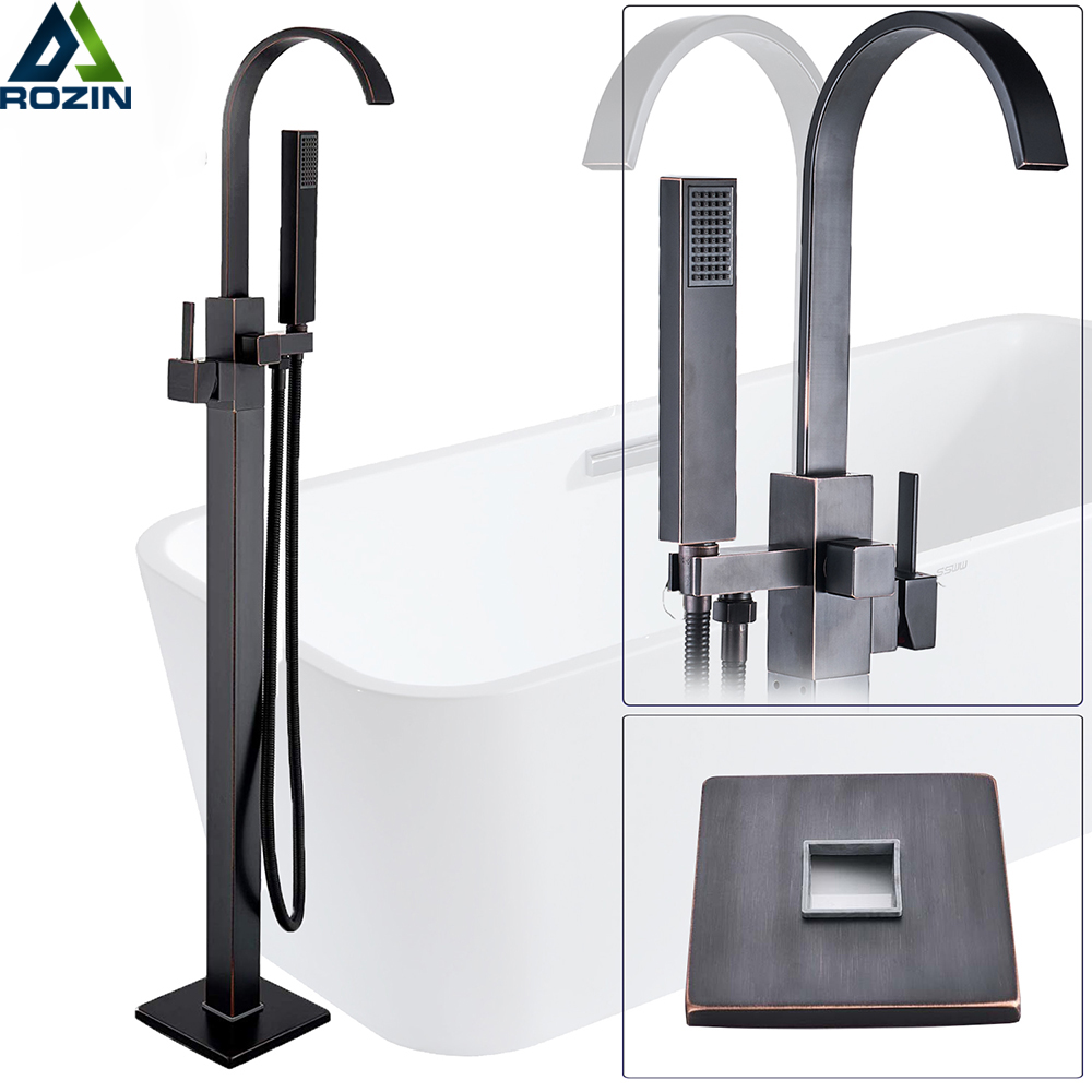 Free Standing Bathtub Faucet Tub Filler Black Bronze Floor Mount Bathtub Mixer Tap Single Handle Bathroom Tub Faucet Tap|freestanding bathtub faucet|bathtub faucetstub filler - AliExpress