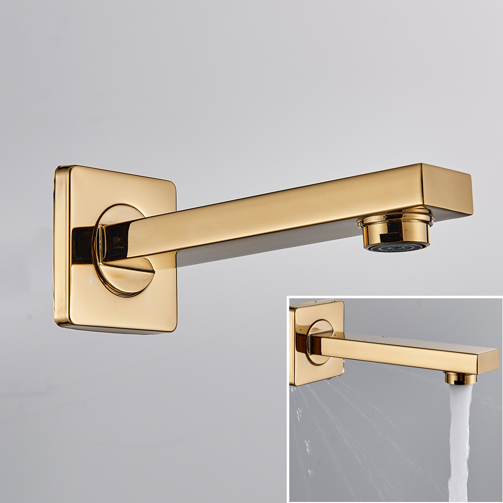 Luxury Golden Bath Shower Faucet 8/10/12/16" Rainfall LED Light Shower Head Brass Shower Spout 3 way Mixer Valve Bathroom Faucet|Shower Faucets|   - AliExpress