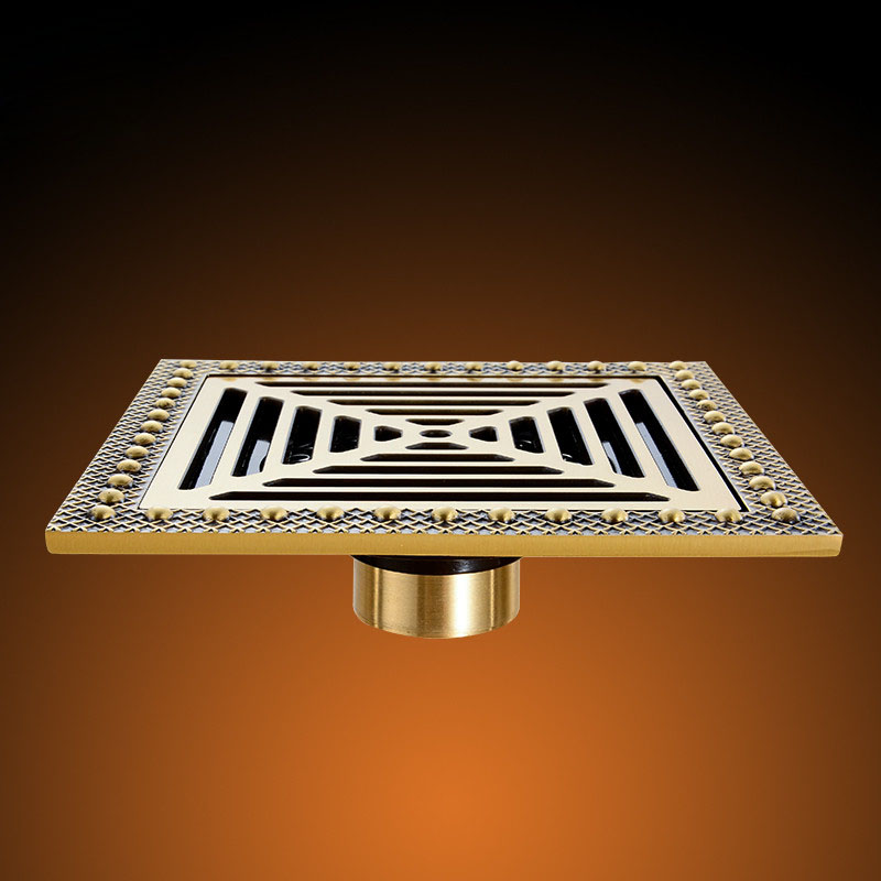 Brass Antique 15 * 15cm Square Anti odor Bathroom Floor Drain Large Flow Shower Grate Channel Waste Drain Square Water Drainer|shower grate|water drainerbathroom floor drain - AliExpress