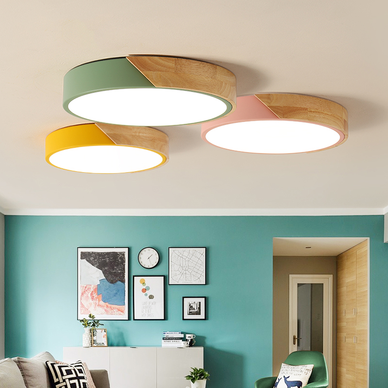 18W 24W 36W LED Ceiling Lights With Remote Control for Living room Bedroom Wooden Indoor Round Modern Plafond Lamp Flush Mount|Ceiling Lights|   - AliExpress