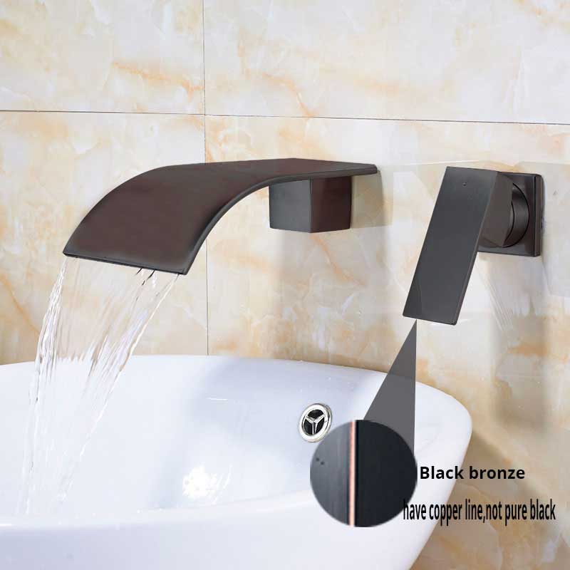 Brushed Nickel Waterfall Bathroom Faucet Wall Mounted Dual Hole Bathroom Tub Mixer Tap Single Handle Brass Hot Cold Water Faucet|tap tap|tap waterfalltap faucet - AliExpress