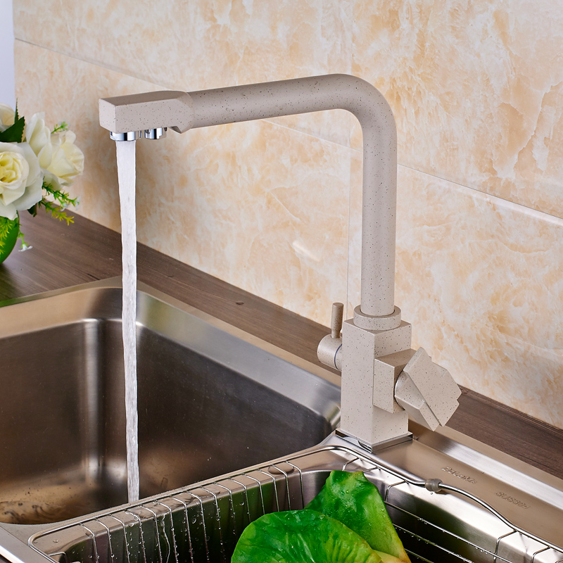 Purification Kitchen Faucets Deck Mounted 360 Degree Rotation Mixer Tap One Hole Hot and Cold Mixer Tap Crane For Kitchen|tube faucet|tube extendertube pipe - AliExpress