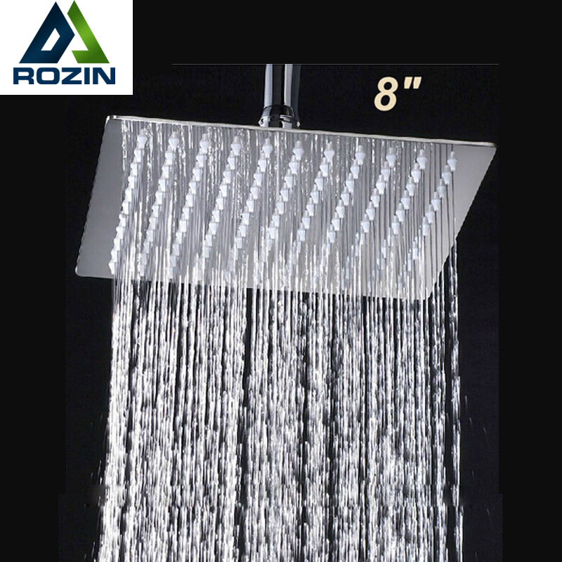 Free Shipping 8" Stainless Steel Square Shower Head Over head Shower Sprayer Top Shower Head Chrome Finish|Shower Heads|   - AliExpress